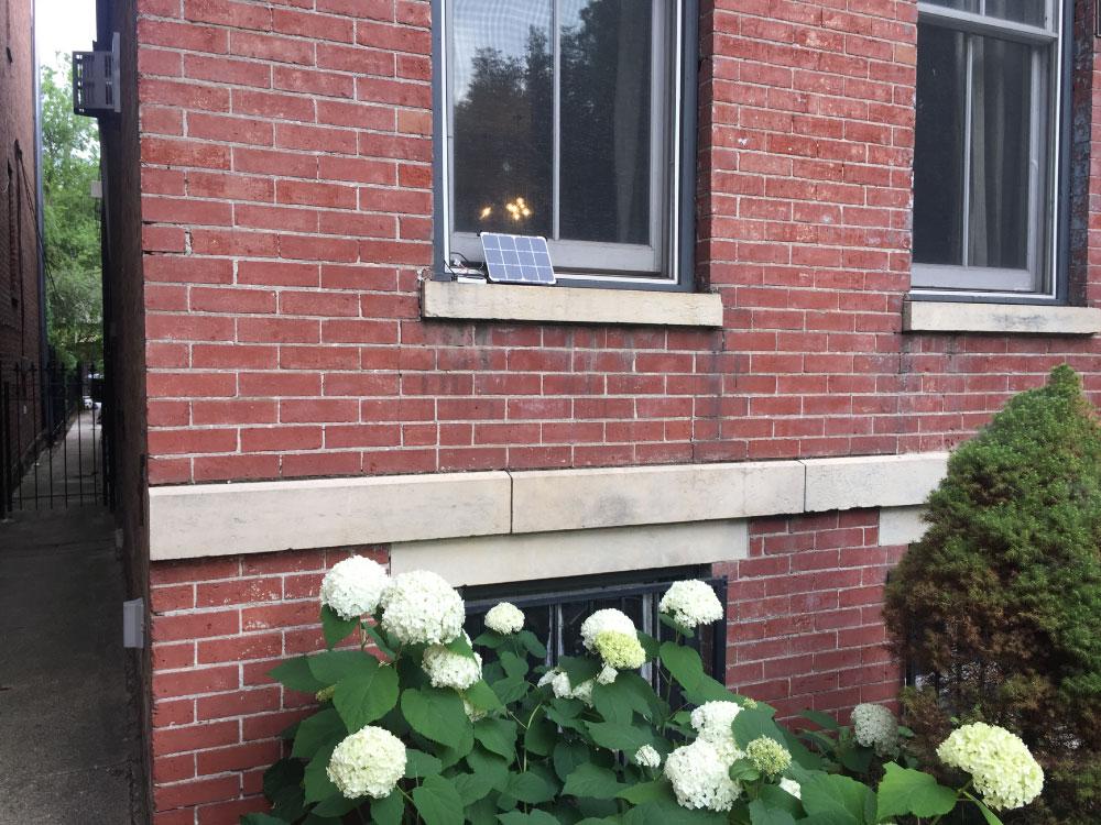Testing the unit on the front of my house