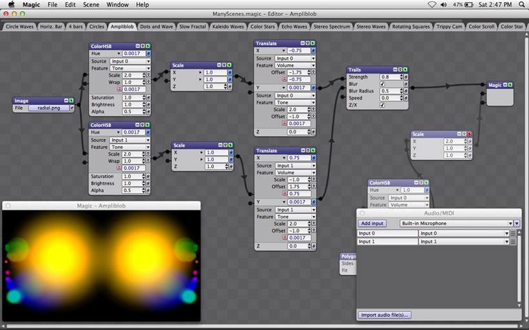 A screenshot of Magic Music Visuals